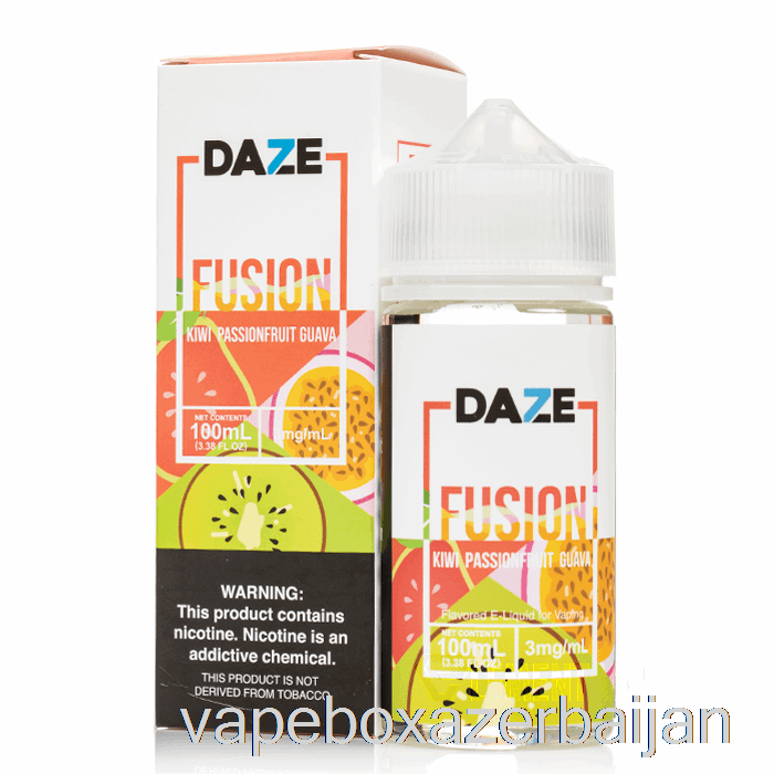 E-Juice Vape Kiwi Passionfruit Guava - 7 Daze Fusion - 100mL 0mg